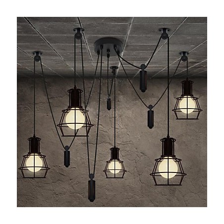 5 Köpfe Kronleuchter Rustikale Lodge Vintage Retro Country Metall 5 Köpfe Kronleuchter Rustikale Lodge Vintage Retro Country Metall