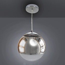 Moderne zeitgenössische galvanisierte Pendelleuchte im Globe-Mini-Stil