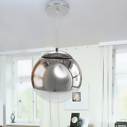 Moderne zeitgenössische galvanisierte Pendelleuchte im Globe-Mini-Stil