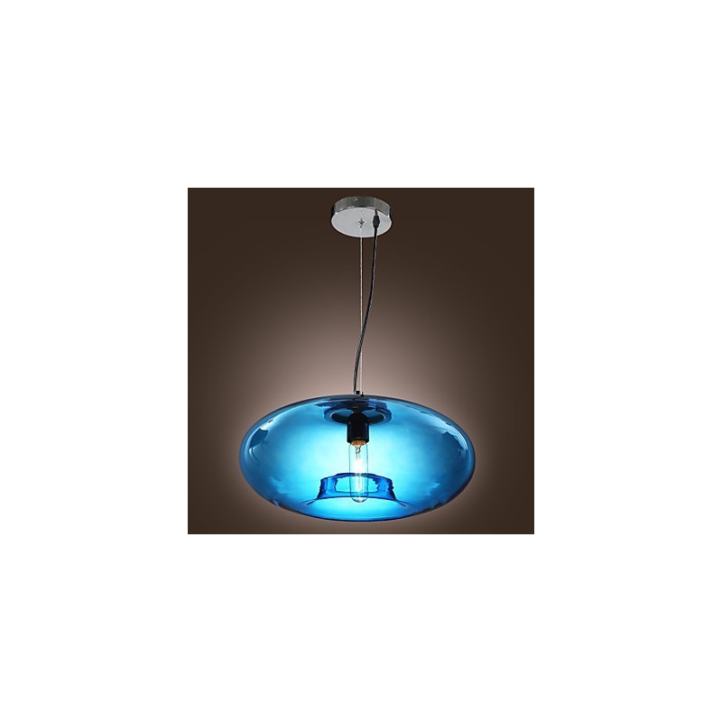 Pendelleuchte, modernes Design, blaues Glas, inklusive Glühbirne