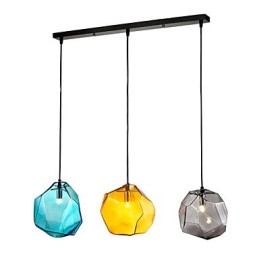 Pendelleuchte 3-flammig im italienischen Stil, transparente Galvanisierung