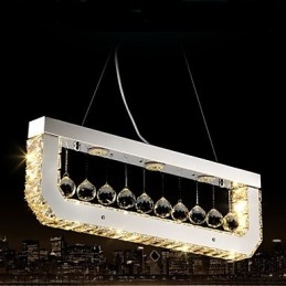 Kristall-Kronleuchter-Droplight mit rechteckigem gelbem Licht