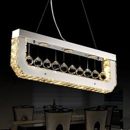 Kristall-Kronleuchter-Droplight mit rechteckigem gelbem Licht