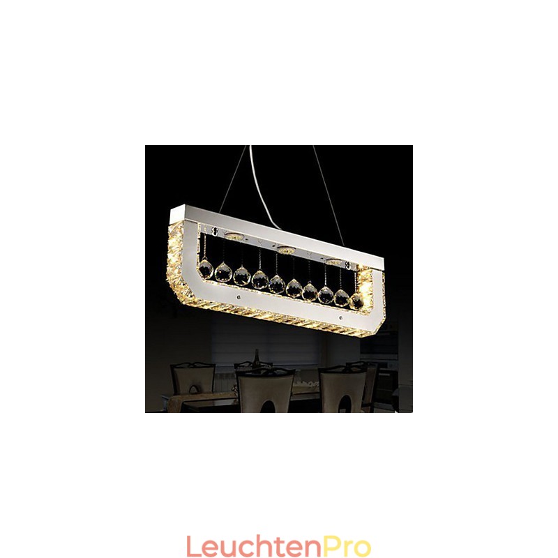 Kristall-Kronleuchter-Droplight mit rechteckigem gelbem Licht