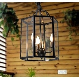 Traditionelle Klassische Vintage Retro Laterne Land Mini Stil Malerei Metall Anhänger Licht Esszimmer
