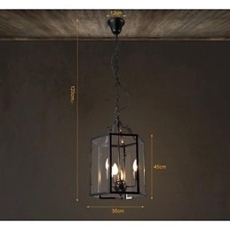 Traditionelle Klassische Vintage Retro Laterne Land Mini Stil Malerei Metall Anhänger Licht Esszimmer