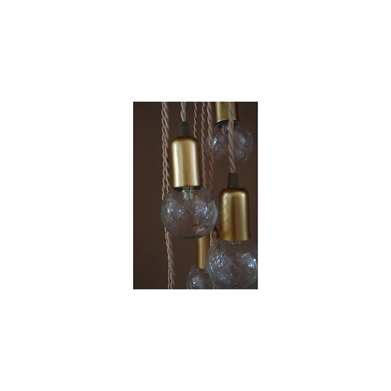 Traditionelle klassische rustikale Lodge Vintage Retro Laterne Trommel Country Globe Mini Stil Malerei Glas Pendelleuchte