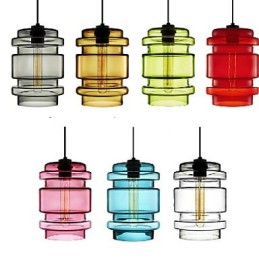 Kronleuchter-Glasschirm in Bonbonfarben mit einem Kopf, Kunstglas (Weiß, Grau, Gelb, Grün, Rot, Rosa, Blau)