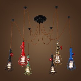 6 Lichter Vintage Pendelleuchte Wasserpfeifen Design Lichter