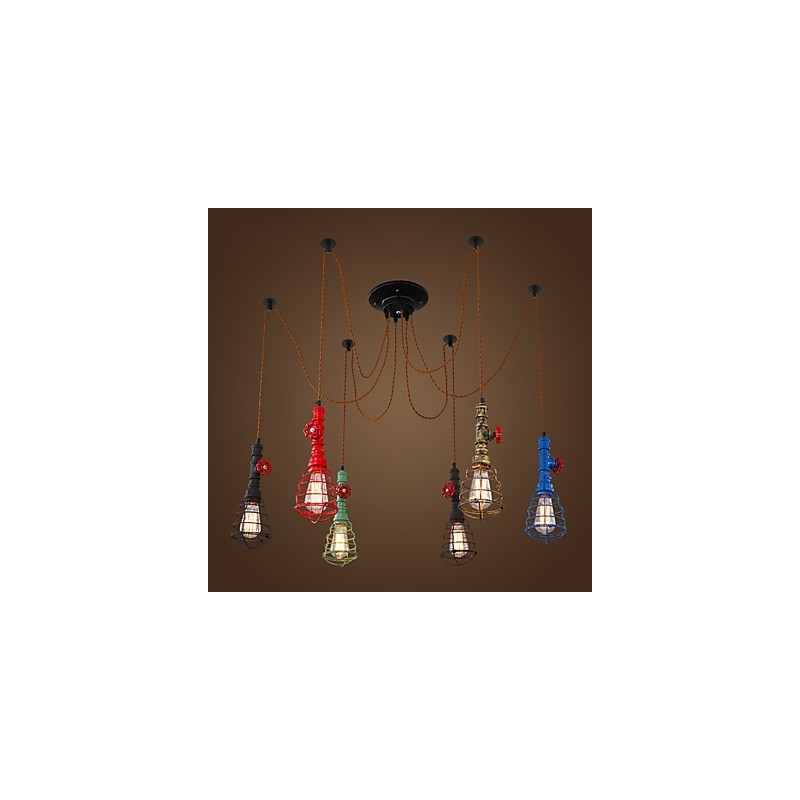 6 Lichter Vintage Pendelleuchte Wasserpfeifen Design Lichter