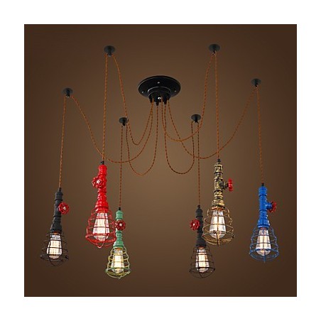 6 Lichter Vintage Pendelleuchte Wasserpfeifen Design Lichter 6 Lichter Vintage Pendelleuchte Wasserpfeifen Design Lichter