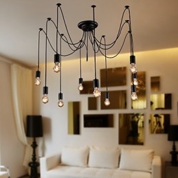 Kronleuchter Vintage Design Glühbirnen inklusive Wohnzimmer 10 Lichter Pendelleuchte