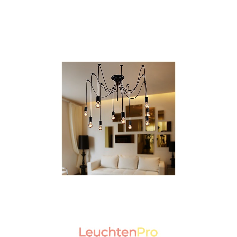 Kronleuchter Vintage Design Glühbirnen inklusive Wohnzimmer 10 Lichter Pendelleuchte