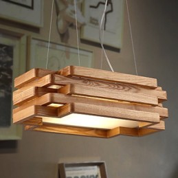 Moderne Pendelleuchte im Landhausstil im Mini-Stil aus Holz und Bambus