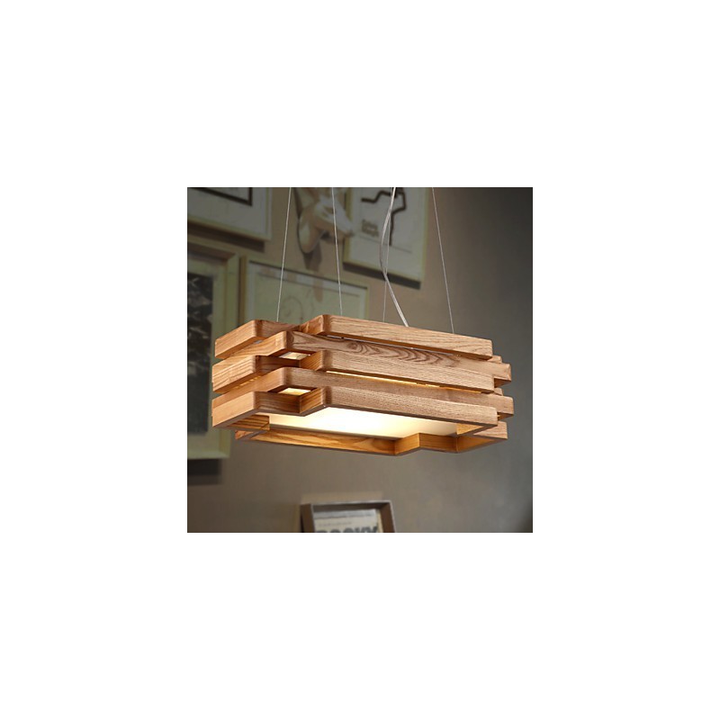 Moderne Pendelleuchte im Landhausstil im Mini-Stil aus Holz und Bambus