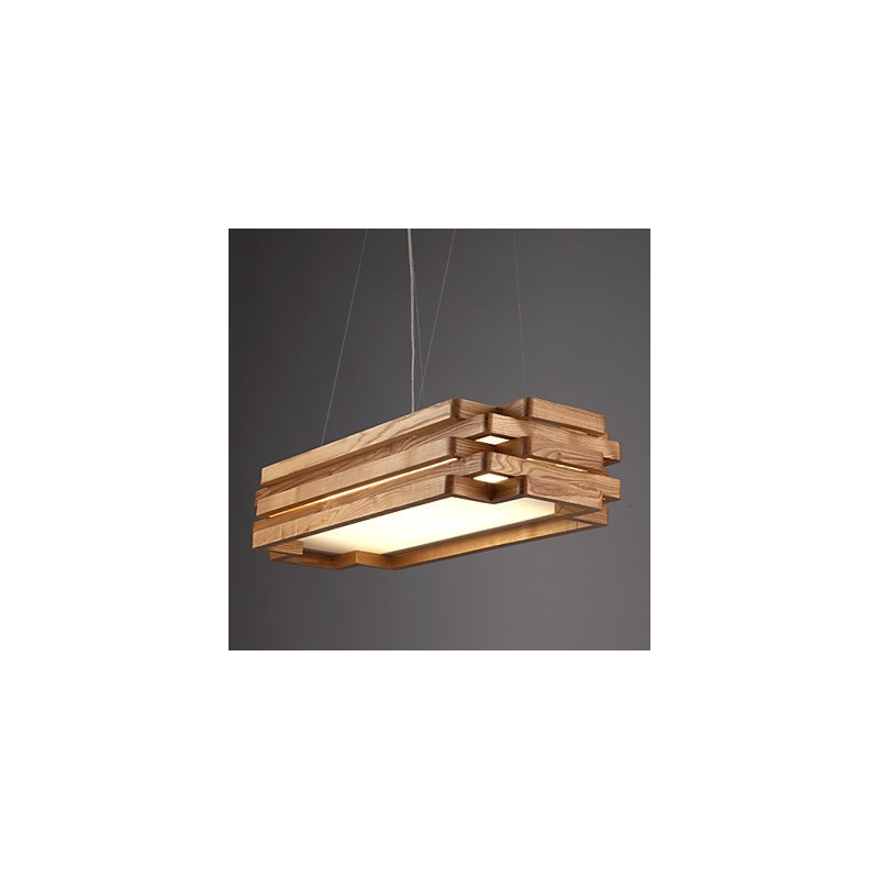 Moderne Pendelleuchte im Landhausstil im Mini-Stil aus Holz und Bambus
