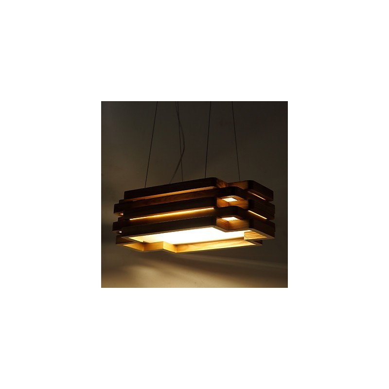 Moderne Pendelleuchte im Landhausstil im Mini-Stil aus Holz und Bambus