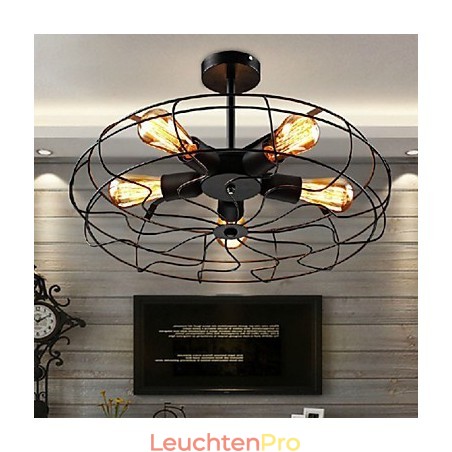 Industrielle Vintage Metall Fan Pendelleuchte Steampunk Deckenleuchter Industrielle Vintage Metall Fan Pendelleuchte Steampunk Deckenleuchter