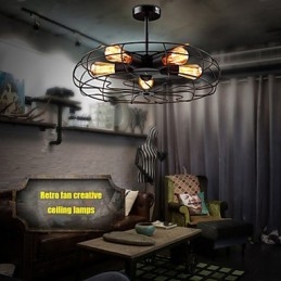 Industrielle Vintage Metall Fan Pendelleuchte Steampunk Deckenleuchter