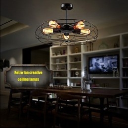 Industrielle Vintage Metall Fan Pendelleuchte Steampunk Deckenleuchter