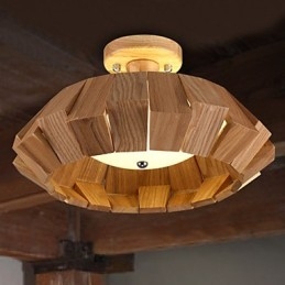 Moderne zeitgenössische Country Mini-Stil andere Holz Bambus Pendelleuchte