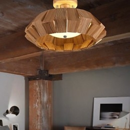 Moderne zeitgenössische Country Mini-Stil andere Holz Bambus Pendelleuchte