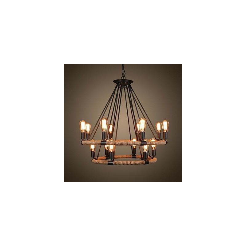 Traditionelle klassische rustikale Lodge Vintage Retro Country Malerei Metall Pendelleuchte