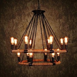 Traditionelle klassische rustikale Lodge Vintage Retro Country Malerei Metall Pendelleuchte