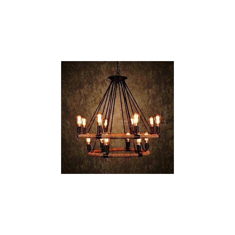 Traditionelle klassische rustikale Lodge Vintage Retro Country Malerei Metall Pendelleuchte