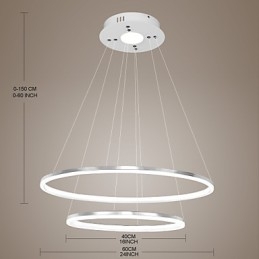 Modernes Design Pendelleuchte 4Hochwertige Acryl Doppelring Fit