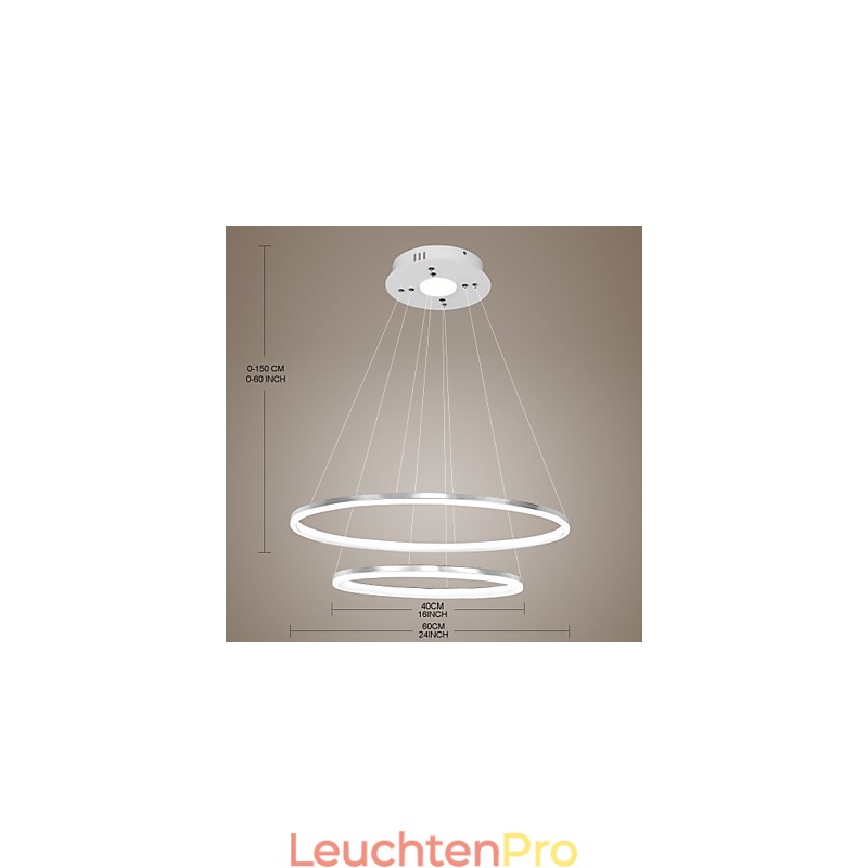 Modernes Design Pendelleuchte 4Hochwertige Acryl Doppelring Fit
