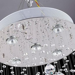 Moderne zeitgenössische traditionelle klassische rustikale Lodge Vintage Country Island Kristall galvanisierte Metall Pendelleuchte