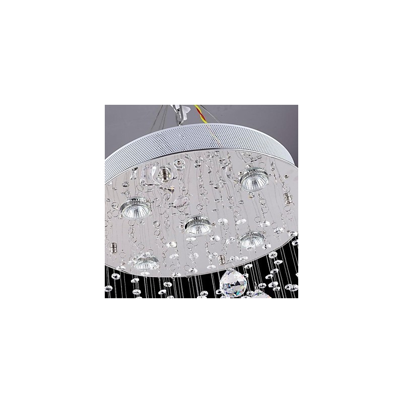 Moderne zeitgenössische traditionelle klassische rustikale Lodge Vintage Country Island Kristall galvanisierte Metall Pendelleuchte