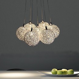 Moderne Pendelleuchte aus galvanisiertem Metall im Mini-Stil