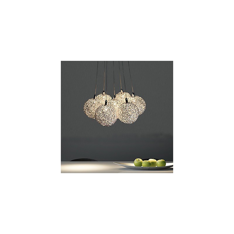 Moderne Pendelleuchte aus galvanisiertem Metall im Mini-Stil
