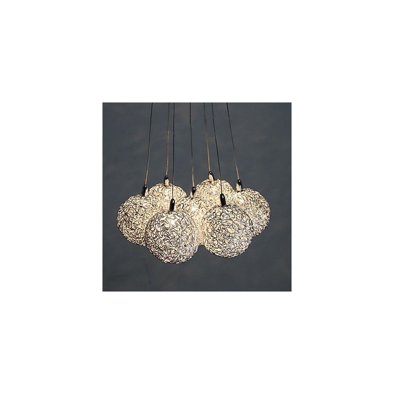 Moderne Pendelleuchte aus galvanisiertem Metall im Mini-Stil