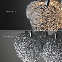 Moderne Pendelleuchte aus galvanisiertem Metall im Mini-Stil
