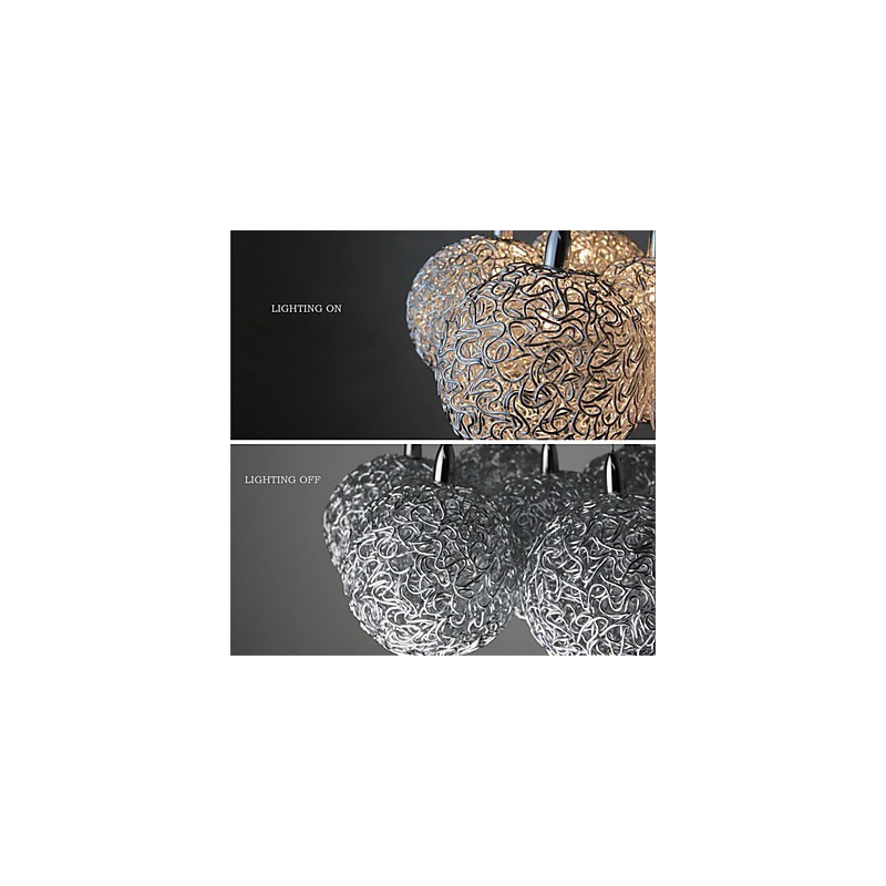 Moderne Pendelleuchte aus galvanisiertem Metall im Mini-Stil