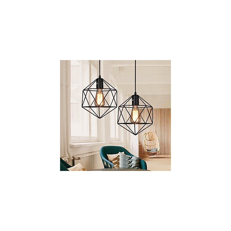 Geometrische Linie Diamant Schmiedeeisen Kronleuchter Pendelleuchte Modern Contemporary