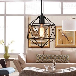 Geometrische Linie Diamant Schmiedeeisen Kronleuchter Pendelleuchte Modern Contemporary