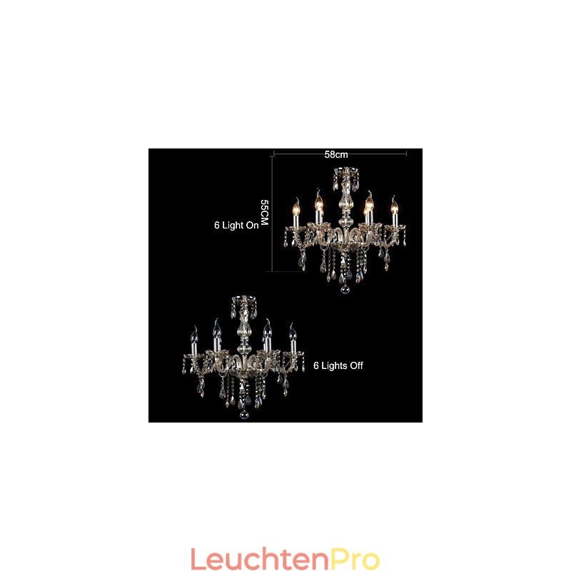 6 Lichter Luxus Kristall Kronleuchter Cognac Farbe K9 Kristall Kronleuchter