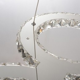 Moderne zeitgenössische Kristall Chrom Metall Pendelleuchte