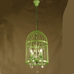 Vintage Eisen Käfig Treppe Lampe Kronleuchter Kristall