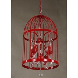 Vintage Eisen Käfig Treppe Lampe Kronleuchter Kristall