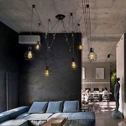 6 Lichter Country Designer Metall Pendelleuchte