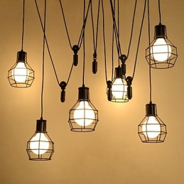 6 Lichter Country Designer Metall Pendelleuchte