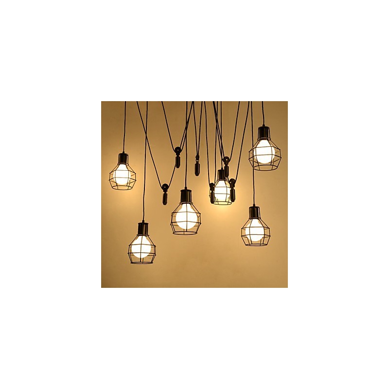 6 Lichter Country Designer Metall Pendelleuchte