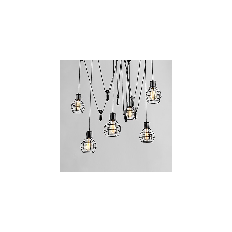 6 Lichter Country Designer Metall Pendelleuchte