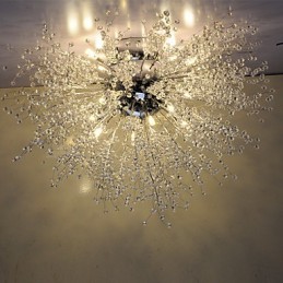G4 Mitated Kristall Lampe Pendelleuchte Edelstahl Dia 90CM