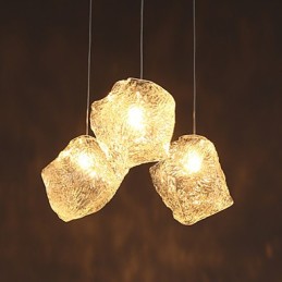 Zeitgenössischer und vertraglich vereinbarter Kunstglas-Kronleuchter mit unregelmäßigen Mahlzeiten, Eiskristall-Kronleuchter